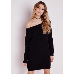Misguided Sweater Dress Black